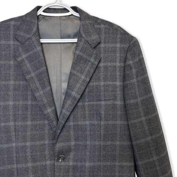 Vintage 80s Wool Plaid Blazer Hand-Tailored Maxwell’s Clothiers Jacket Academia - Picture 2 of 10